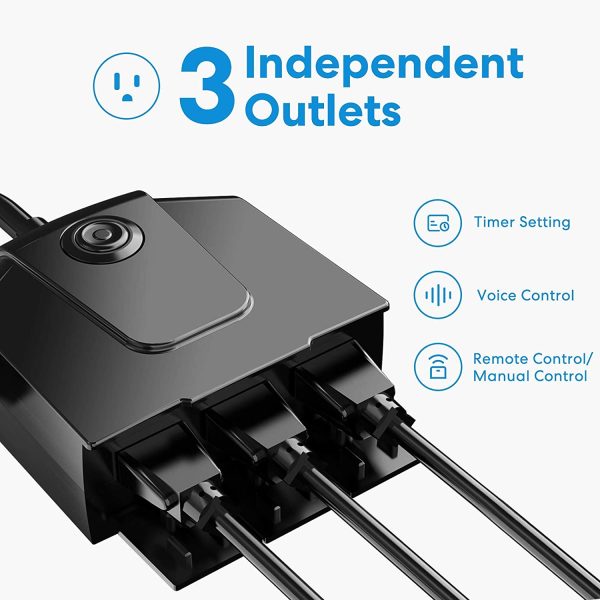 Outdoor 3 Outlet Smart Plug Timer